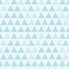 Cute triangle seamless pattern. Fun blue abstract geometric background for fabric, textile, wrapping paper, scrapbooking. Surface pattern vector design.