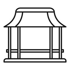 Summer gazebo icon. Outline summer gazebo vector icon for web design isolated on white background
