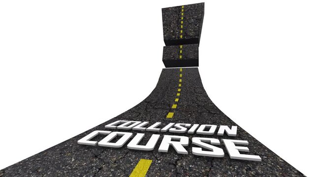 Collision Course Danger Warning Road to Trouble Crash Problem 3d Animation