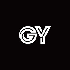 GY monogram logo with abstract line