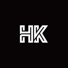 HK monogram logo with abstract line