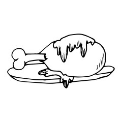 Chicken Meat Hand Drawn Illustration