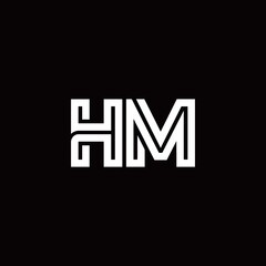 HM monogram logo with abstract line