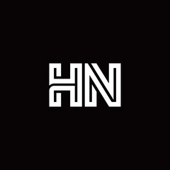 HN monogram logo with abstract line