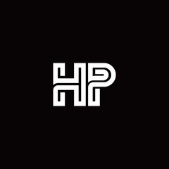 Obraz premium HP monogram logo with abstract line
