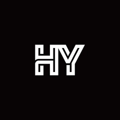 HY monogram logo with abstract line