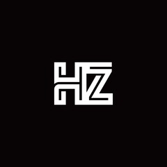 HZ monogram logo with abstract line
