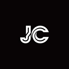 JC monogram logo with abstract line