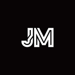 JM monogram logo with abstract line