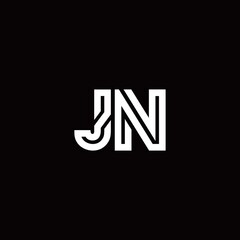 JN monogram logo with abstract line