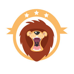 Cute lion head logo vector