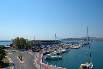 Fototapeta na wymiar 7/30/2020 Greece, Volos Town, the old commercial port. A little tourism, summer season, COVID-19