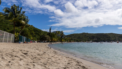 Landscape of the Caribbean beach in Sainte Anne Martinique