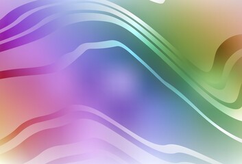 Light Multicolor vector background with curved lines.