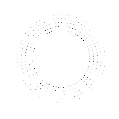Halftone dots in circle form. round logo . vector dotted frame . design element
