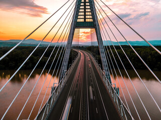 Fototapeta na wymiar Megyeri bridge, Budapest, Hungary