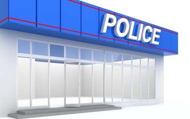 3D illustration of a police office