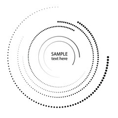 Halftone dots in circle form. round logo . vector dotted frame . design element