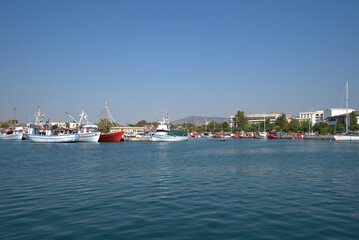 7/30/2020 Greece, Volos Town, the old commercial port. A little tourism, summer season, COVID-19