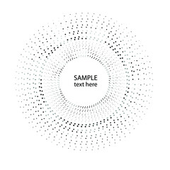 Halftone dots in circle form. Circular Music equalizer . Audio waves . Sound frequency . round logo . vector dotted frame . design element