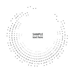 Halftone dots in circle form. Circular Music equalizer . Audio waves . Sound frequency . round logo . vector dotted frame . design element