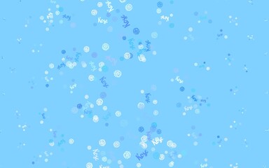 Light BLUE vector doodle pattern with flowers, roses.
