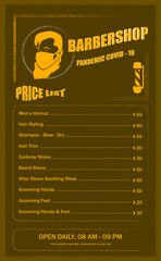 Barbershop design menu tamplate, price list  and special offer
