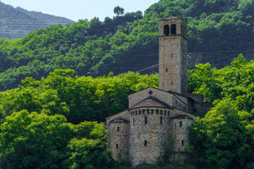Naklejka premium San Siro church a Capo di Ponte, Brescia, Italy