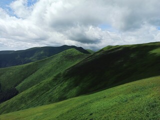 book cover. Colorful summer landscape in the Carpathian mountains. Mountain landscape