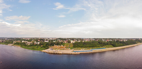 Fototapeta na wymiar The city of Gorodets, Nizhny Novgorod oblast, Russia. Photo from a high point.