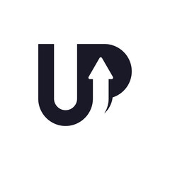 UP Logo Template Design Concept. Letter U and P logo vector with arrow combination. © SejalanArt