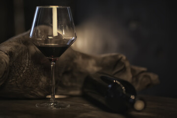 concept alcohol glass / beautiful glass, wine restaurant tasting aged wine