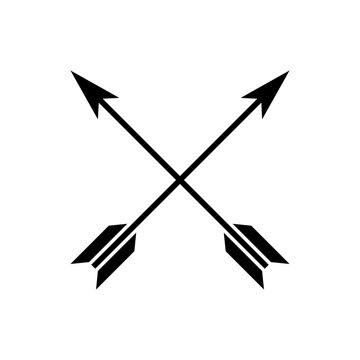 Arrows. Medieval icon of crossed arrows.