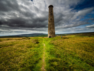 The restored Cupola chimney, Grassington moor lead mines. Yorkshire Dales National Park
