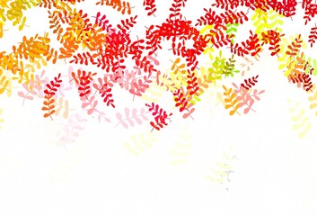 Light Green, Red vector abstract design with leaves.