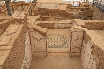 The ancient city of Ephesus, which is also on the list of world cultural heritage.Celsus Library is one of the most beautiful structures in Ephesus. Ancient ruins in Ephesus.Mosaic in Hillside Houses.