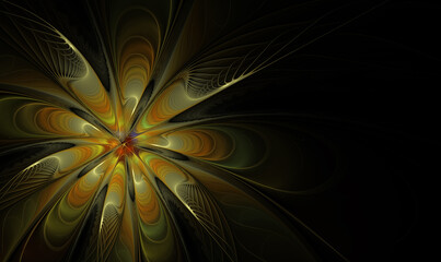 Abstract fractal flower on black background