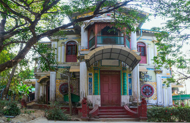 Ancient Chinese architecture for monk residence at Nga Htat Gyi Pagoda,Yangon