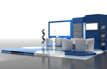 3d illustration of an Exhibition stand