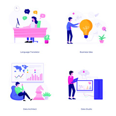 

Collection Of Professional Activities Flat Illustrations
