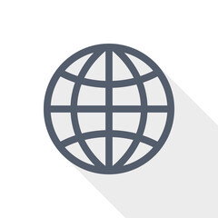 World, globe flat design vector icon