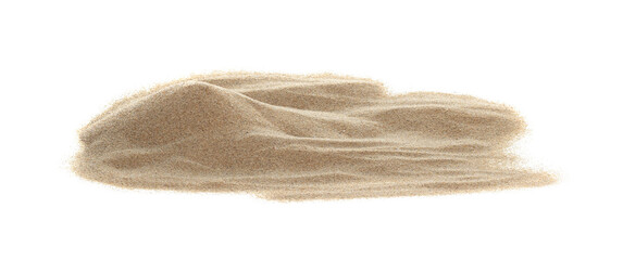 Pile desert sand isolated on white background
