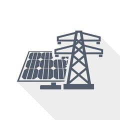 Solar panel, clean energy, power flat design vector icon