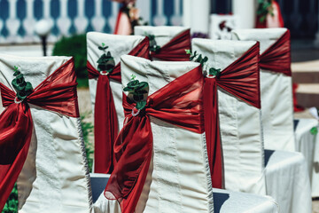 Chairs for wedding ceremony. Wedding cover chair