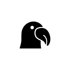 Dodo Bird Silhouette, Parrot Cockatoo. Flat Vector Icon illustration. Simple black symbol on white background. Dodo Bird Silhouette, Parrot Cockatoo sign design template for web and mobile UI element. © Valentyna