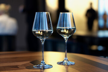 wine glasses on the table for celebrition  
