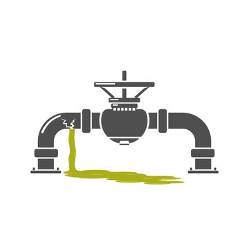 Burst Sewer Pipe Icon - Vector Illustration