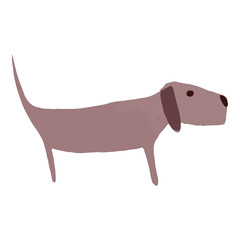 Isolated cartoon dog in minimal pretty style. Vector illustration