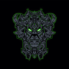 Bison Head vector for design elements for logo, poster, illustration or t-shirt design.