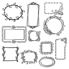 
Hand Drawn Vectors of Floral Frames and Decorative Borders 
